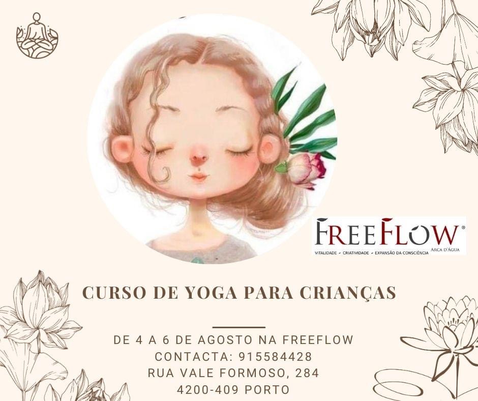 Curso de yoga para crianças, Freeflow, agosto